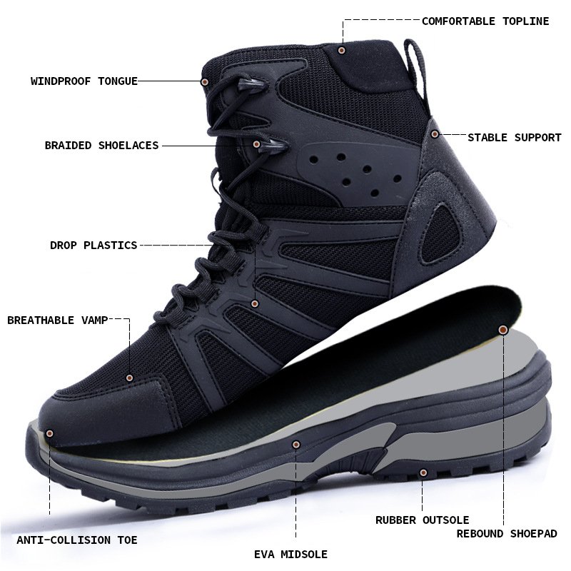 OBSHORSE Tactical Combat Boots for Men Women Tactical Shoes