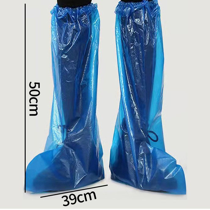 Disposable Transparent Plastic Rain Boots Waterproof Non-Slip Thickened Wear-Resistant Isolation Foot Cover Winter Children