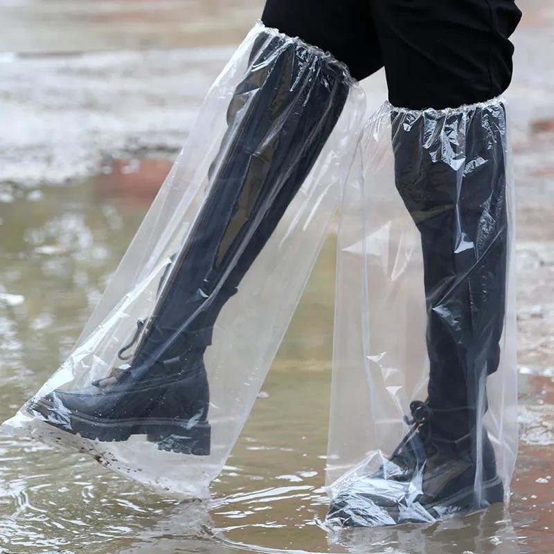 Disposable Transparent Plastic Rain Boots Waterproof Non-Slip Thickened Wear-Resistant Isolation Foot Cover Winter Children