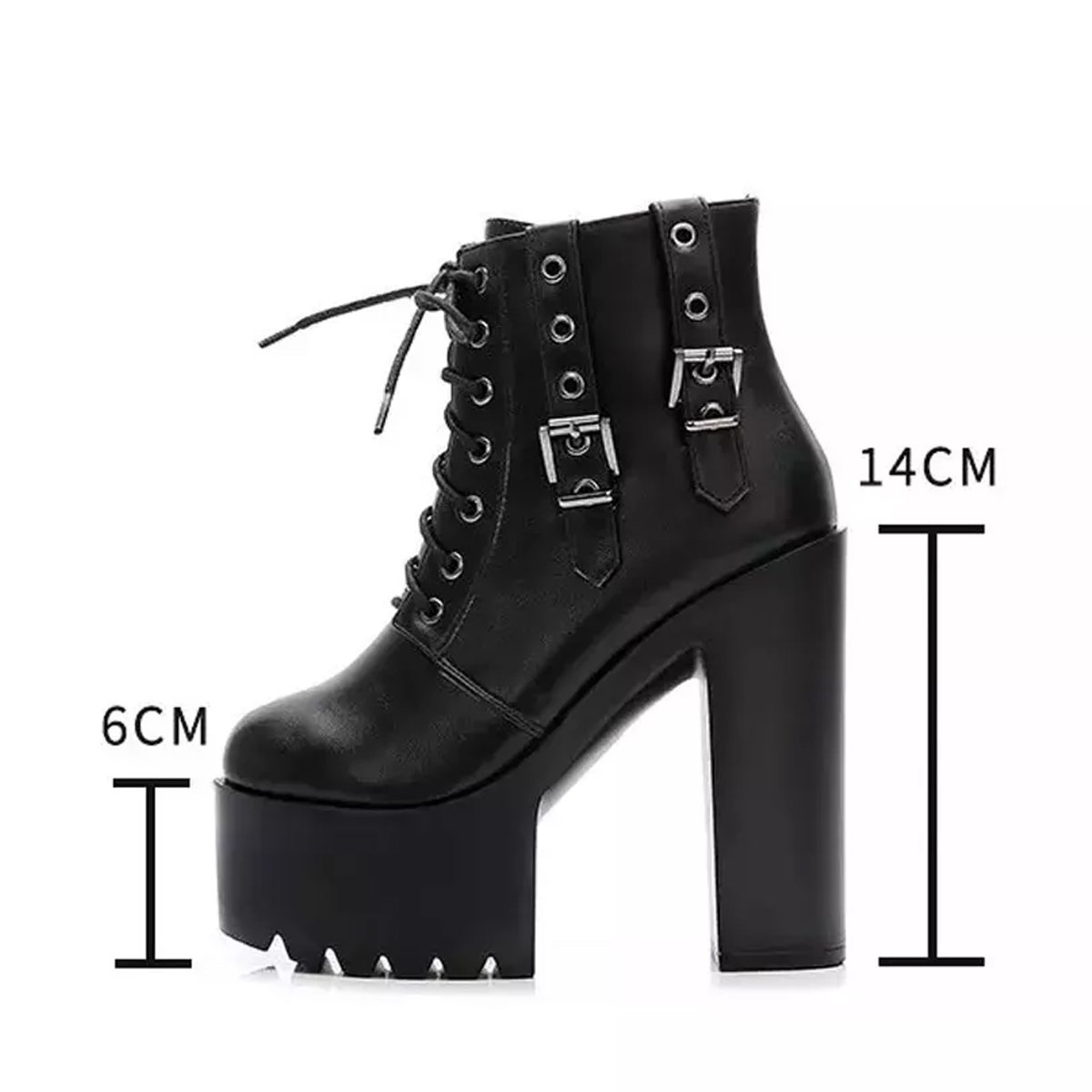 High Heels Shoes for Women Sexy Lace-up Zipper Booties Big Size 43 Shoe Women Chunky heels Ladies Boots Square Heel