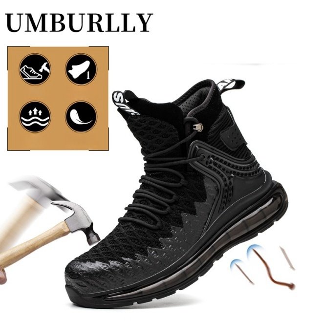 Hot Selling Men's Industrial Breathable Work Boot Casual Trainers Steel Toe Lightweight Safety Boots Waterproof PU/Rubber Insole