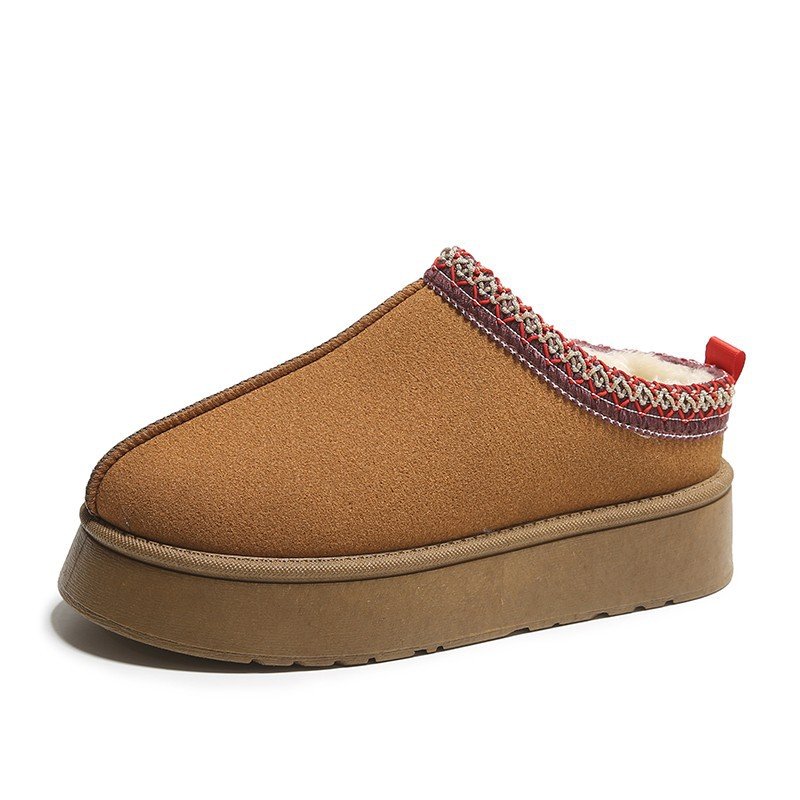 New style Winter Warm Snow Shoes Brown designer Platform Snow leather Boots Comfortable Fur Outdoor Shoes for women and ladies
