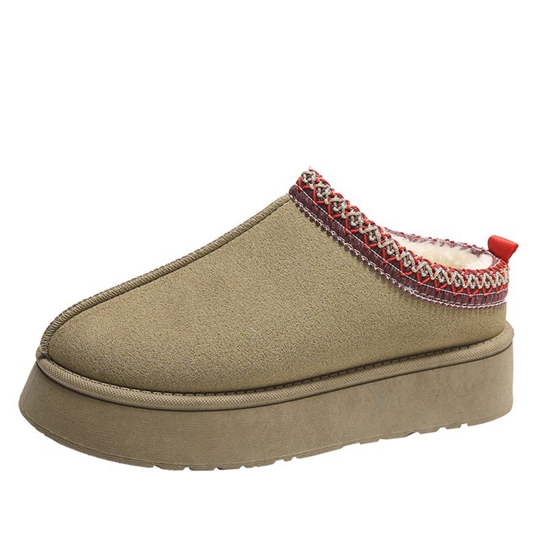 New style Winter Warm Snow Shoes Brown designer Platform Snow leather Boots Comfortable Fur Outdoor Shoes for women and ladies