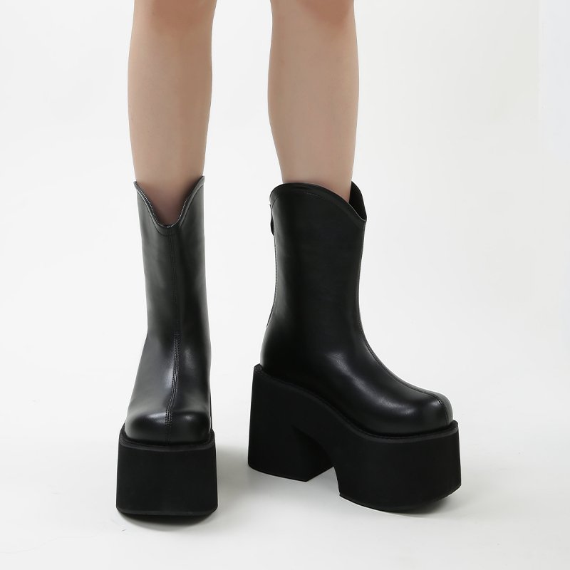 Platform Wedges Boots For Women Fashion Ankle Chunky Boots Goth Gothic Brand New 2023 Fashion Style Shoes Comfy Punk