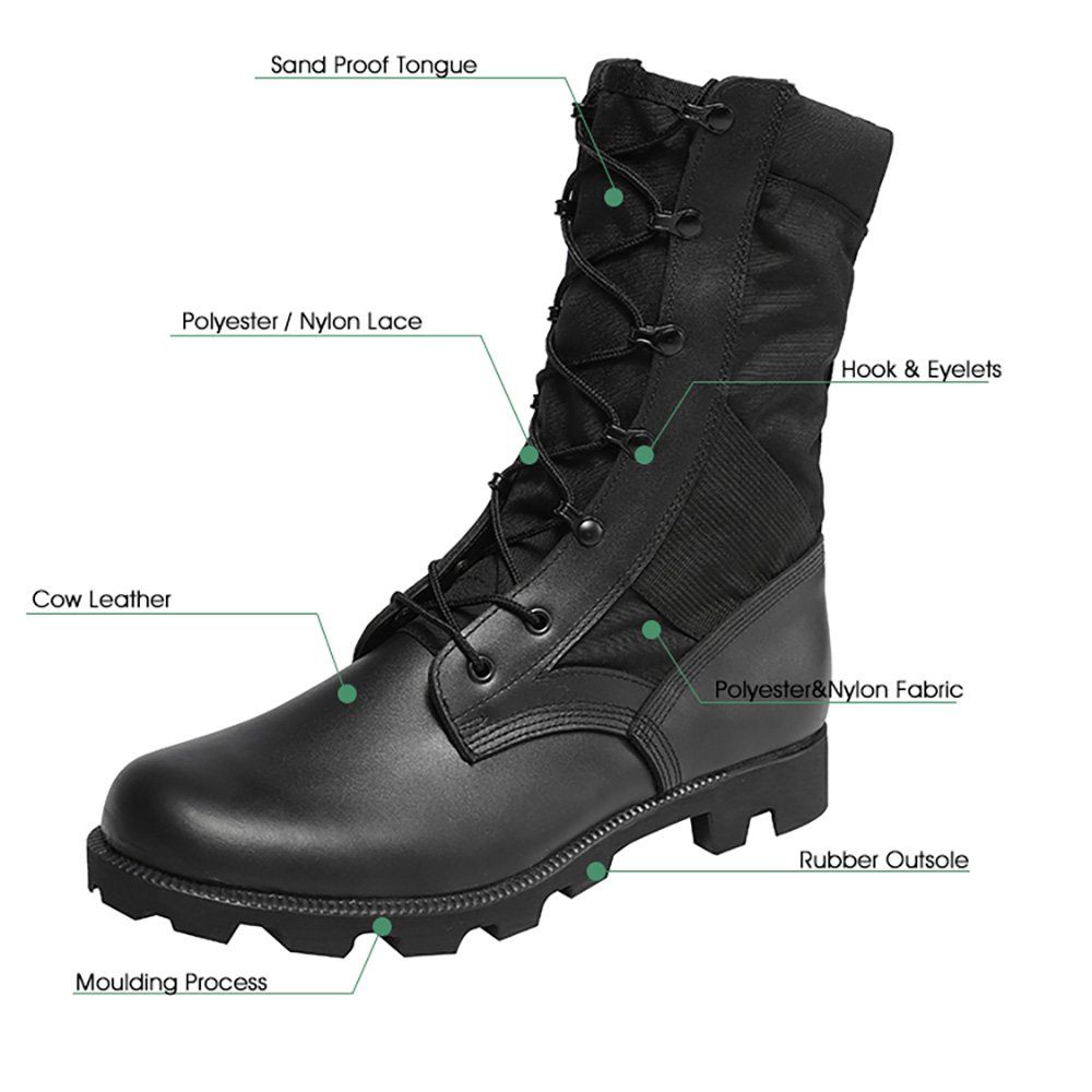 XINXING Jungle Suede Leather Oxford Breathable Outdoor Training Combat Panama Sole Black Tactical Boots