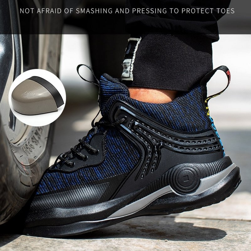 Customized men safety boots engineer working shoes breathable fashion sneakers night reflection steel toe comfort safety shoes