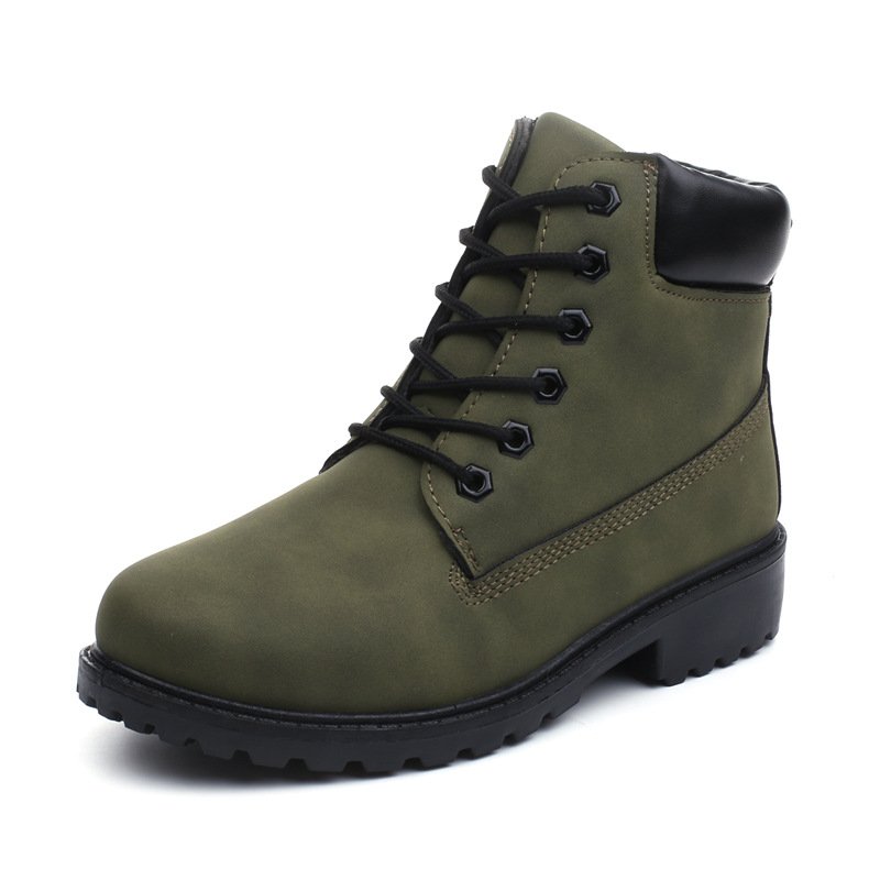 New Autumn Early Winter Shoes Women Flat Heel Boots Fashion Keep warm Brand Woman Ankle boots