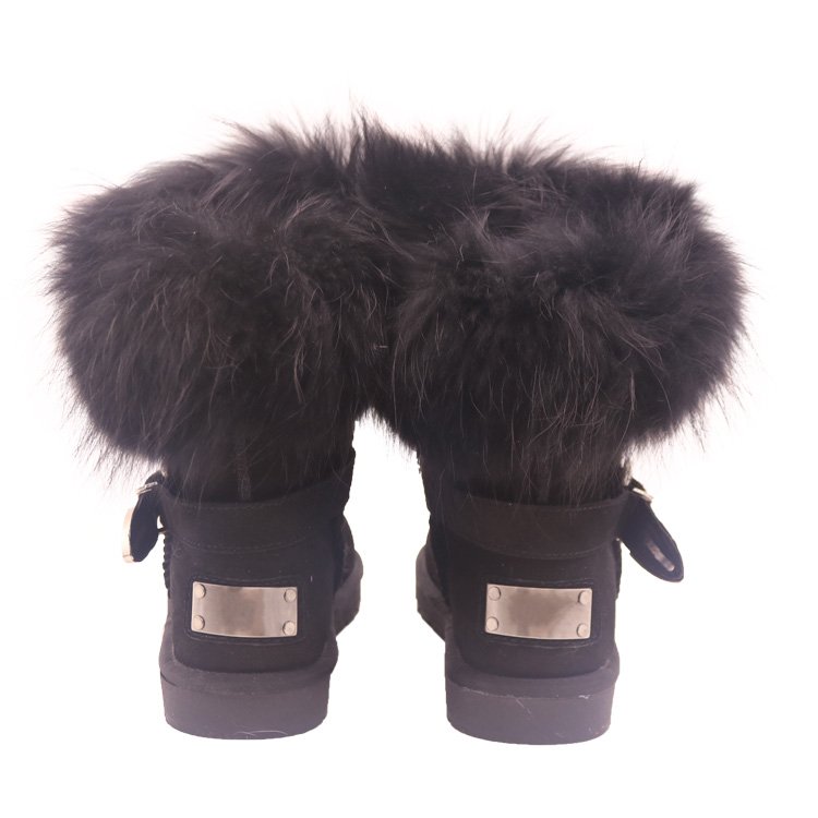 CF-019 Full Sheepskin Cheap And Waterproof Factory Ladies Snow Boots Shoes, Black Color Women Snow Boots