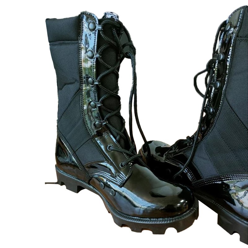 TSB906 Panama rubber sole Shinny action leather tactical long boots 11 inches 28cm duty duty boots DMS construction shoes
