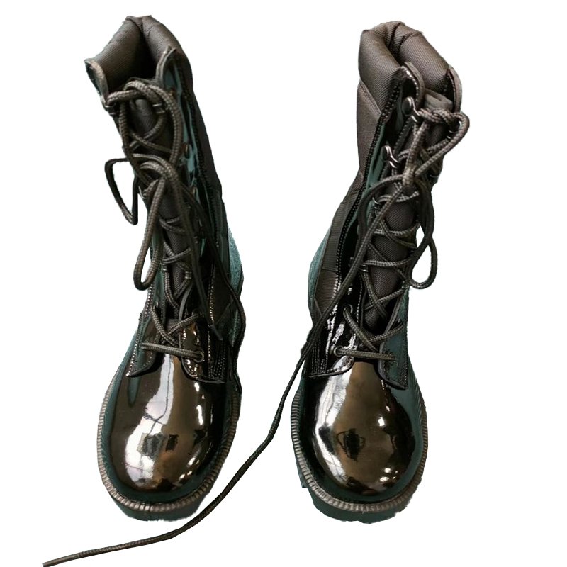 TSB906 Panama rubber sole Shinny action leather tactical long boots 11 inches 28cm duty duty boots DMS construction shoes