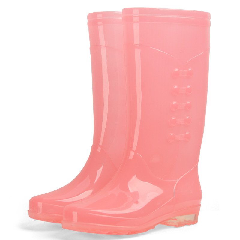 2024 hot high top transparent outdoor PVC waterproof rain boots casual clear ladies water shoes flat women jelly rain boots