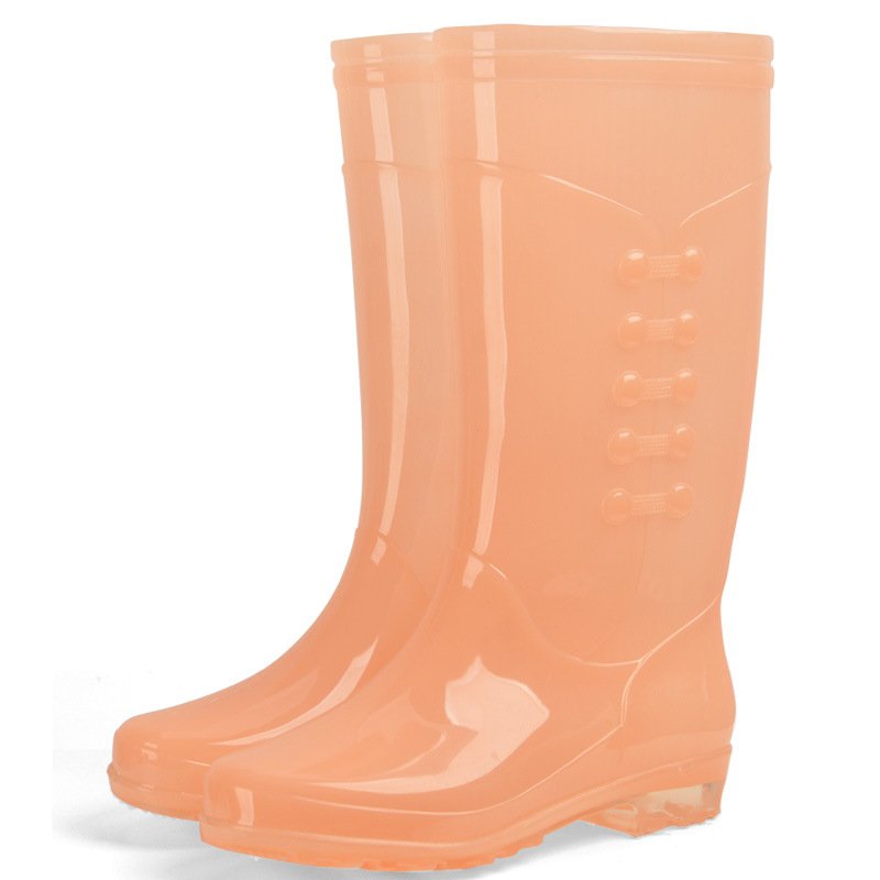 2024 hot high top transparent outdoor PVC waterproof rain boots casual clear ladies water shoes flat women jelly rain boots
