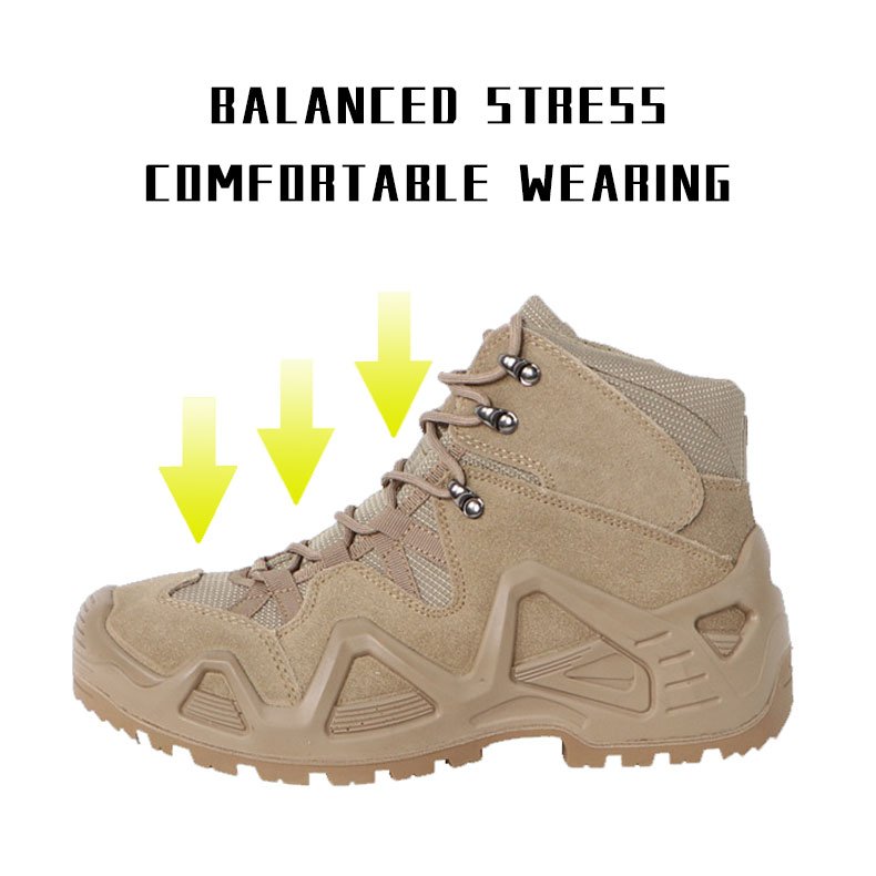 OBSHORSE Black Outdoor Climbing Hiking Boot shoes Tactical Boots