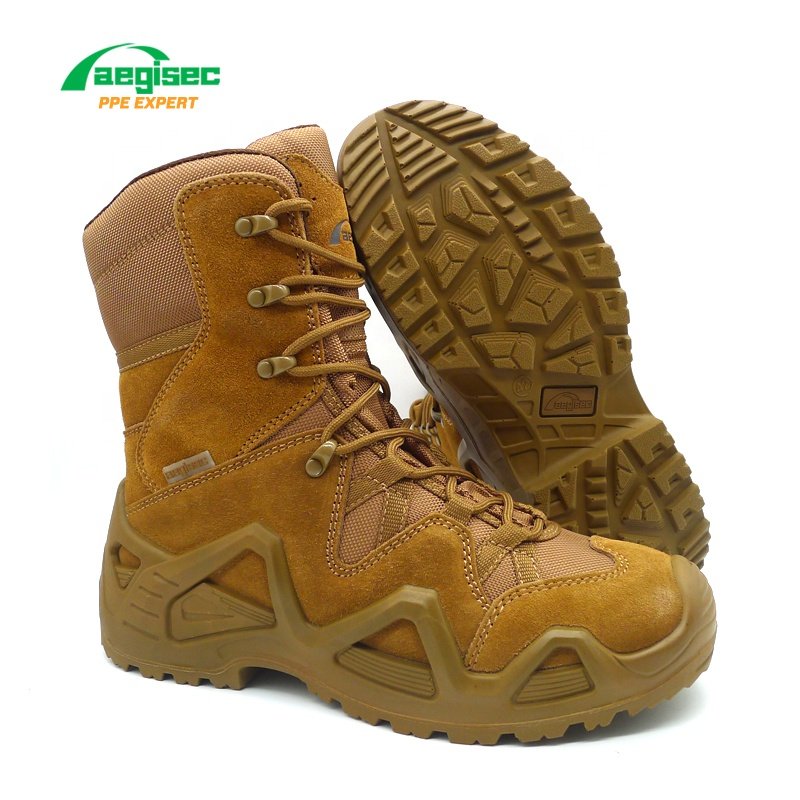 AEGISEC cow suede leather desert boots anti slip PU sole jungle boots men's tactical boots