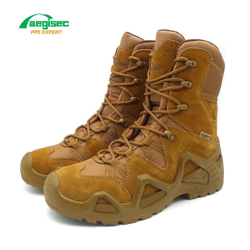 AEGISEC cow suede leather desert boots anti slip PU sole jungle boots men's tactical boots
