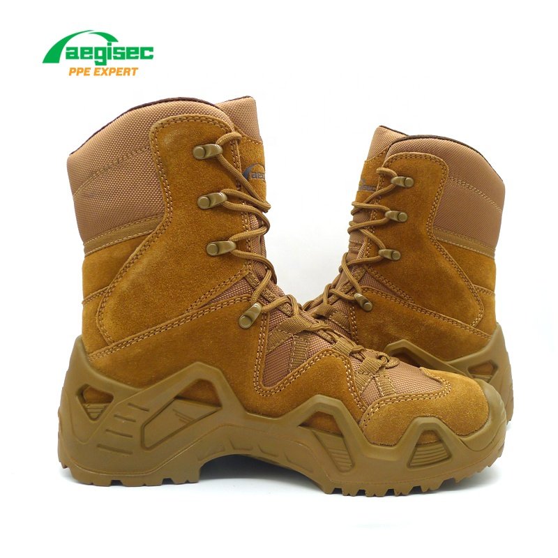 AEGISEC cow suede leather desert boots anti slip PU sole jungle boots men's tactical boots