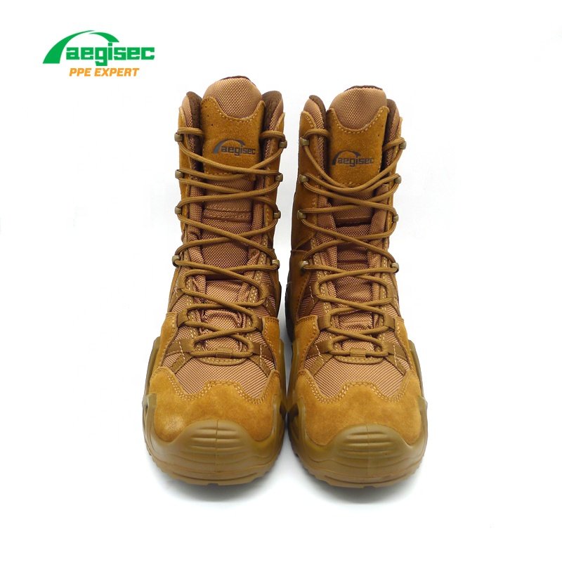 AEGISEC cow suede leather desert boots anti slip PU sole jungle boots men's tactical boots