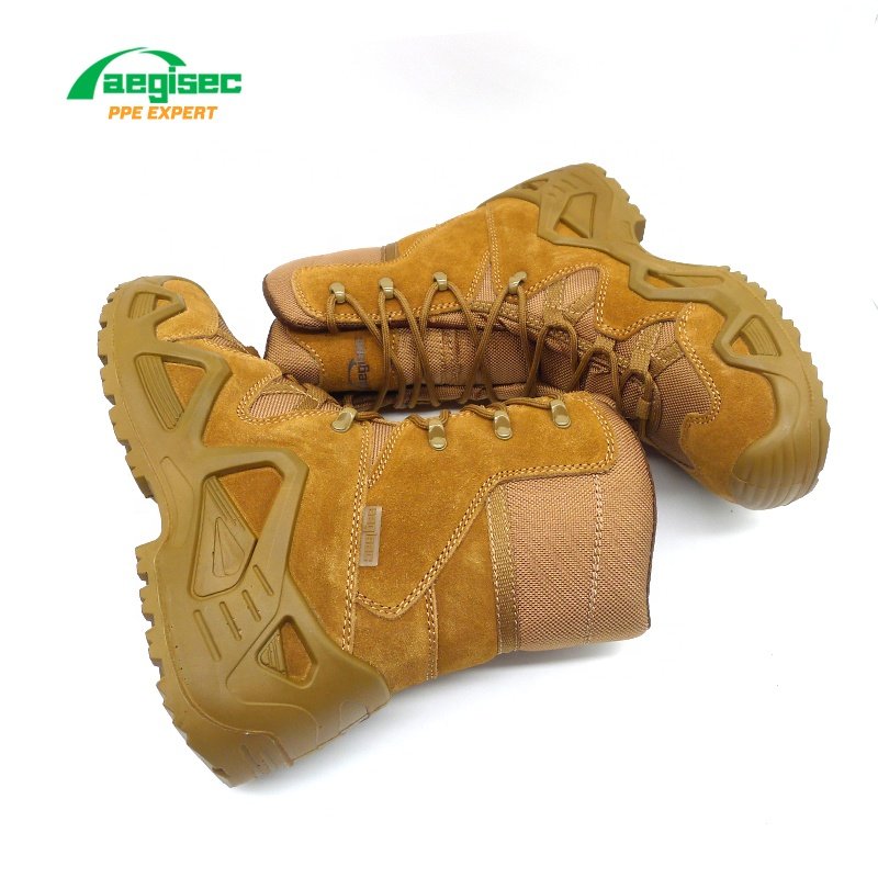 AEGISEC cow suede leather desert boots anti slip PU sole jungle boots men's tactical boots