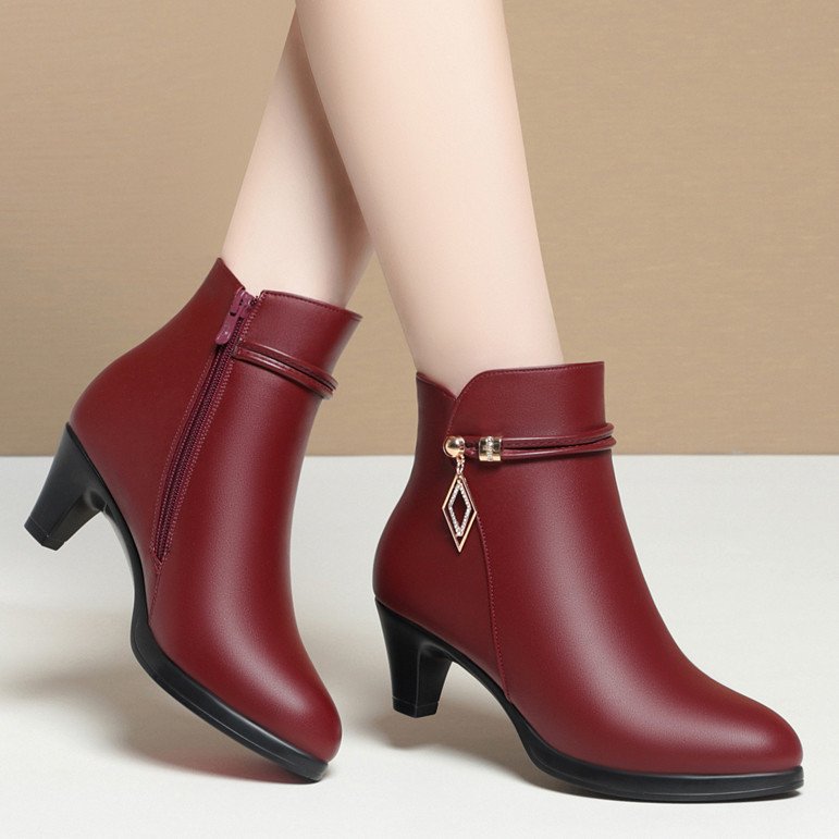 wholesale new styles middle heel british style autumn/winter sexy block high heel ankle boots shoes for women