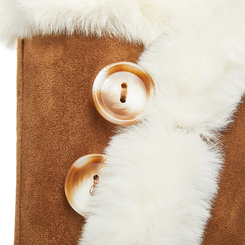 Hot selling winter leather boots ankle shoes woman fashion fur winter boots for women