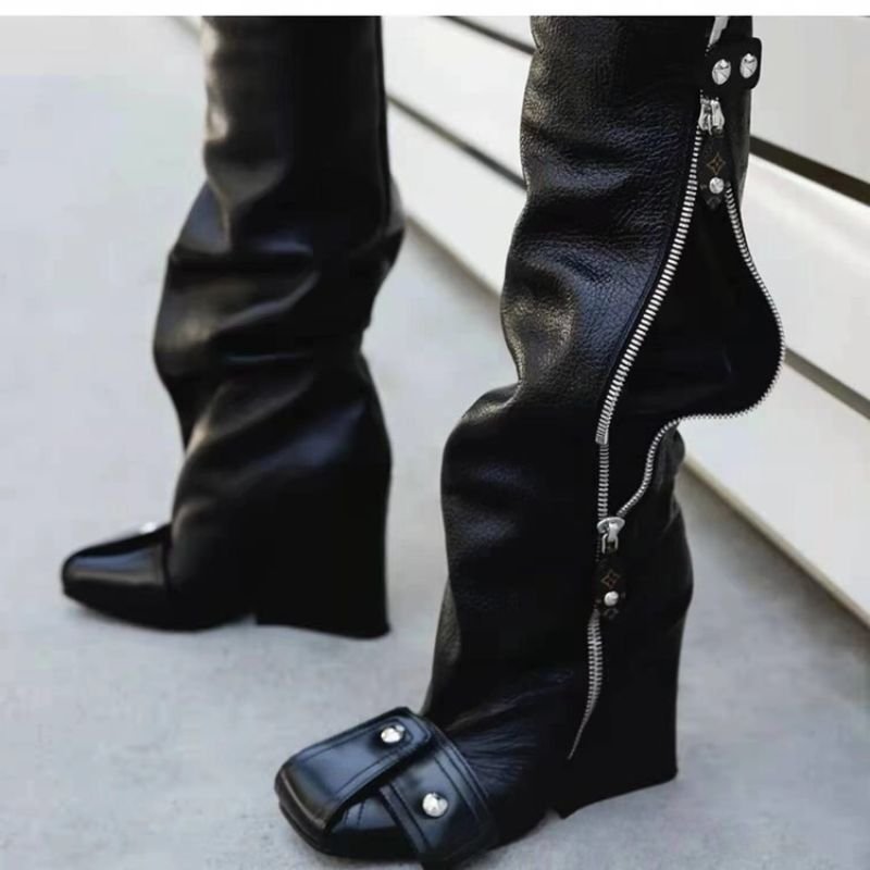 2024 New Wedge Heel Zipper Fashion Ankle Women's Boots for Winter and Autumn