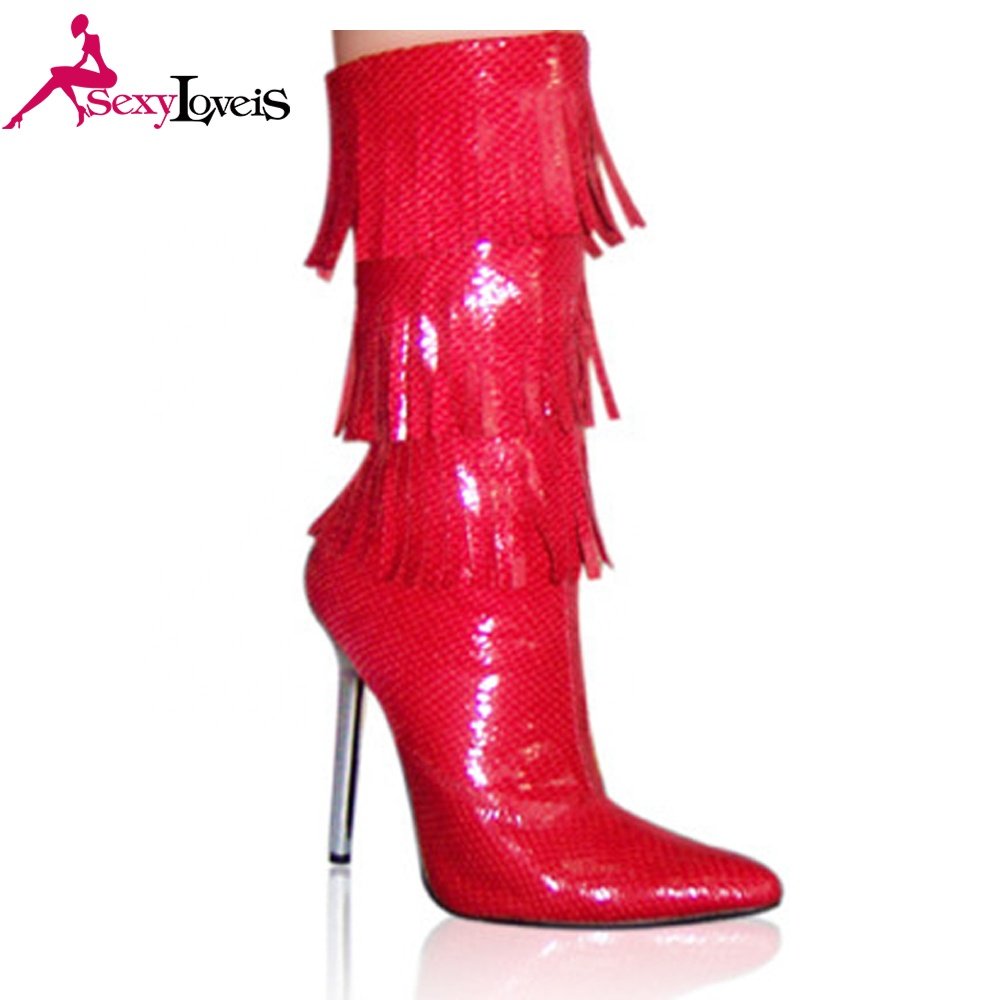 Wholesale hot selling boots for women high electroplate stiletto Heel Knee ladies boots Sexy stripper dance knee boot women