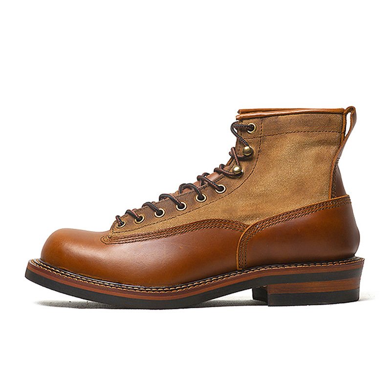 Locomotive wind work boots autumn and winter cattle leather boots boots for men shoes leather
