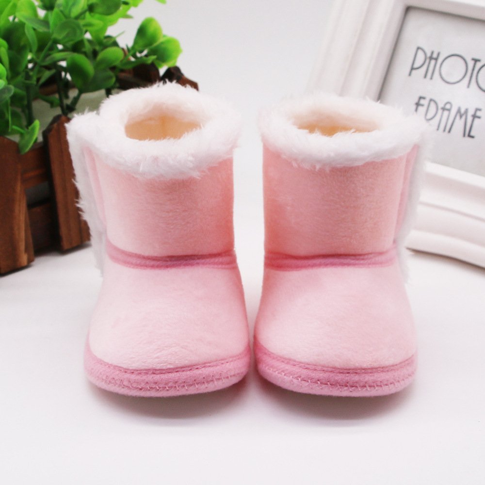WEN 0-18 Month Baby Winter Warm Fur Snow Boots Baby Booties Anti-slip Infant Boys Bootie Shoes