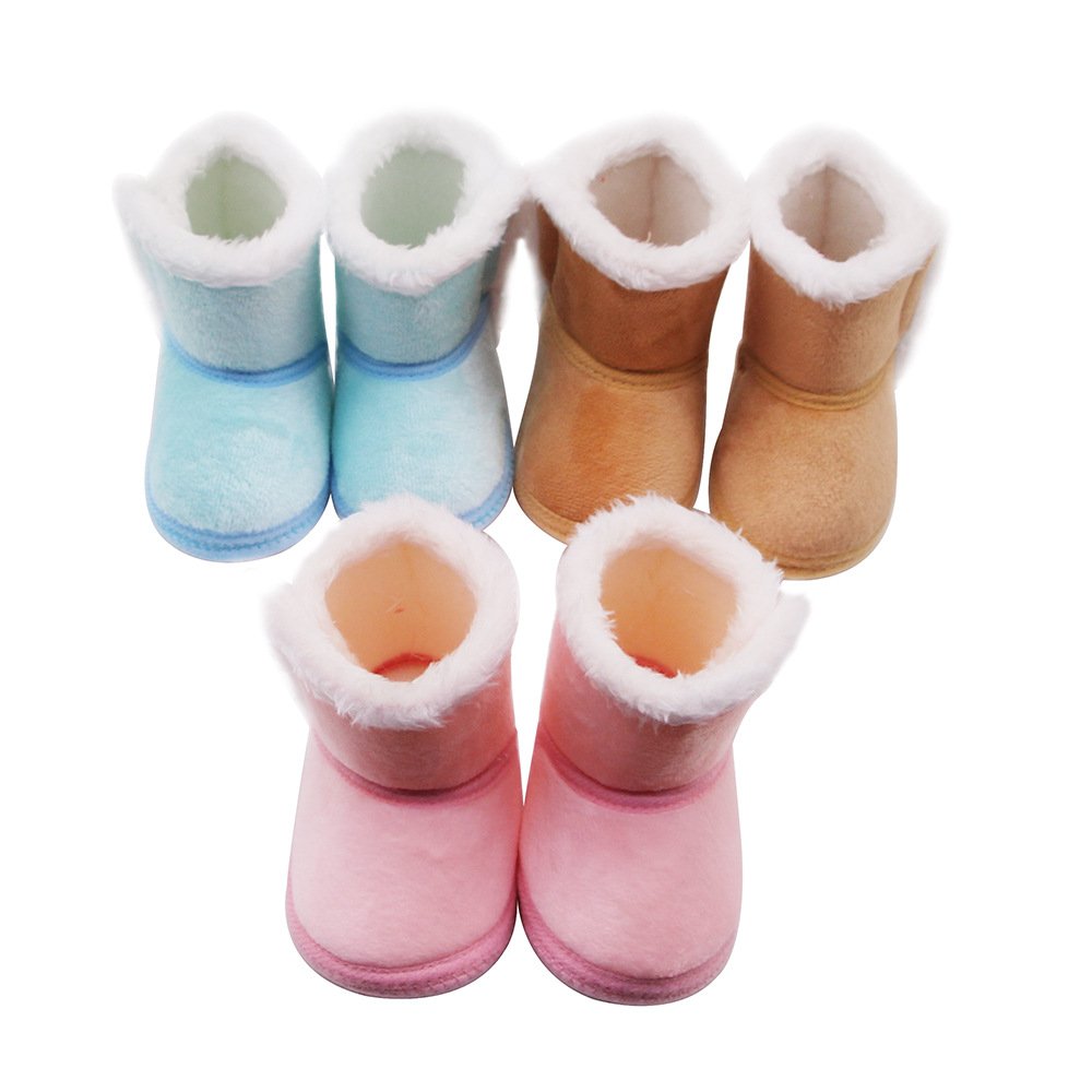 WEN 0-18 Month Baby Winter Warm Fur Snow Boots Baby Booties Anti-slip Infant Boys Bootie Shoes