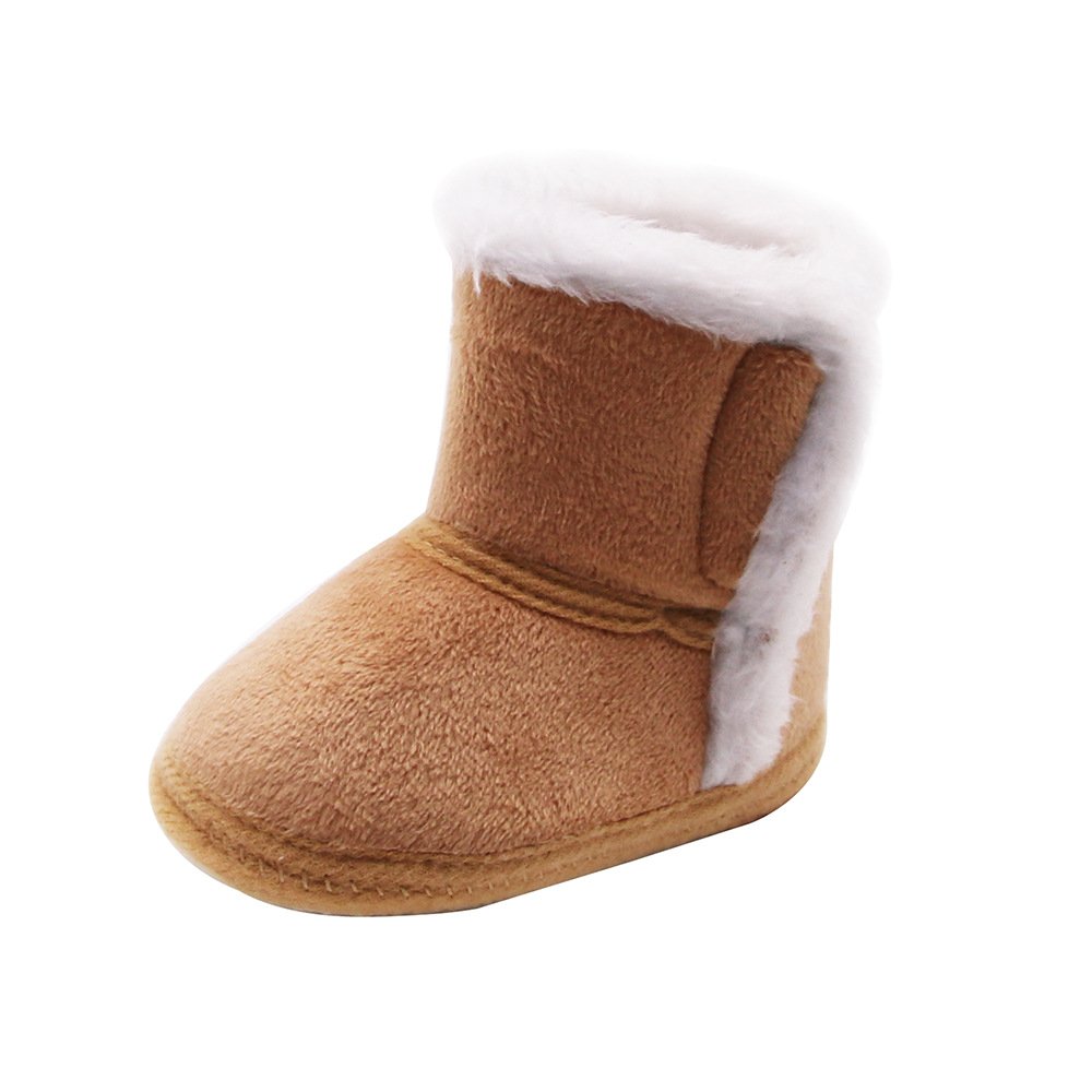WEN 0-18 Month Baby Winter Warm Fur Snow Boots Baby Booties Anti-slip Infant Boys Bootie Shoes