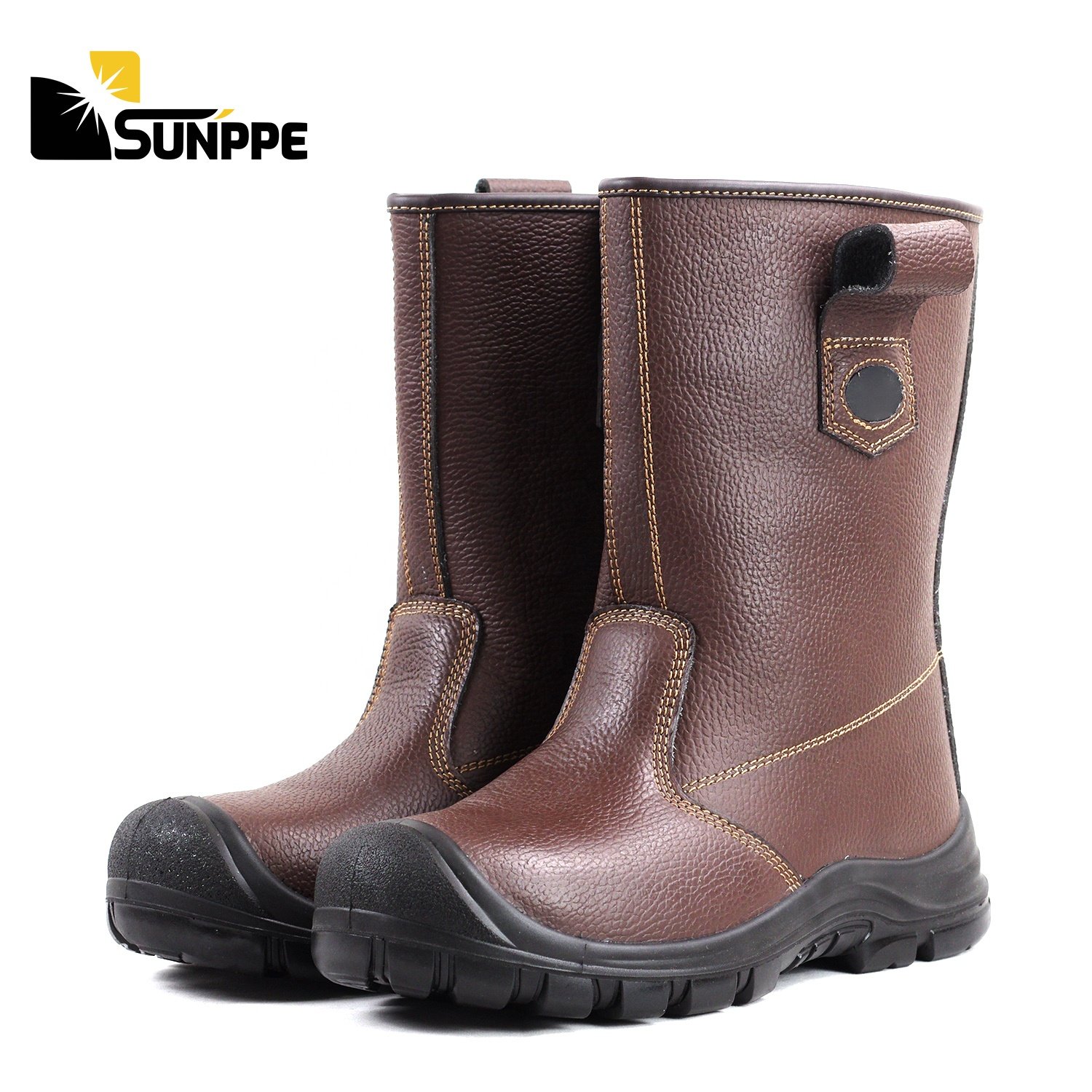 Buffalo Genuine Leather Good quality Custom waterproof steel toe anti chemical caracteristic farm safety boots with steel toe
