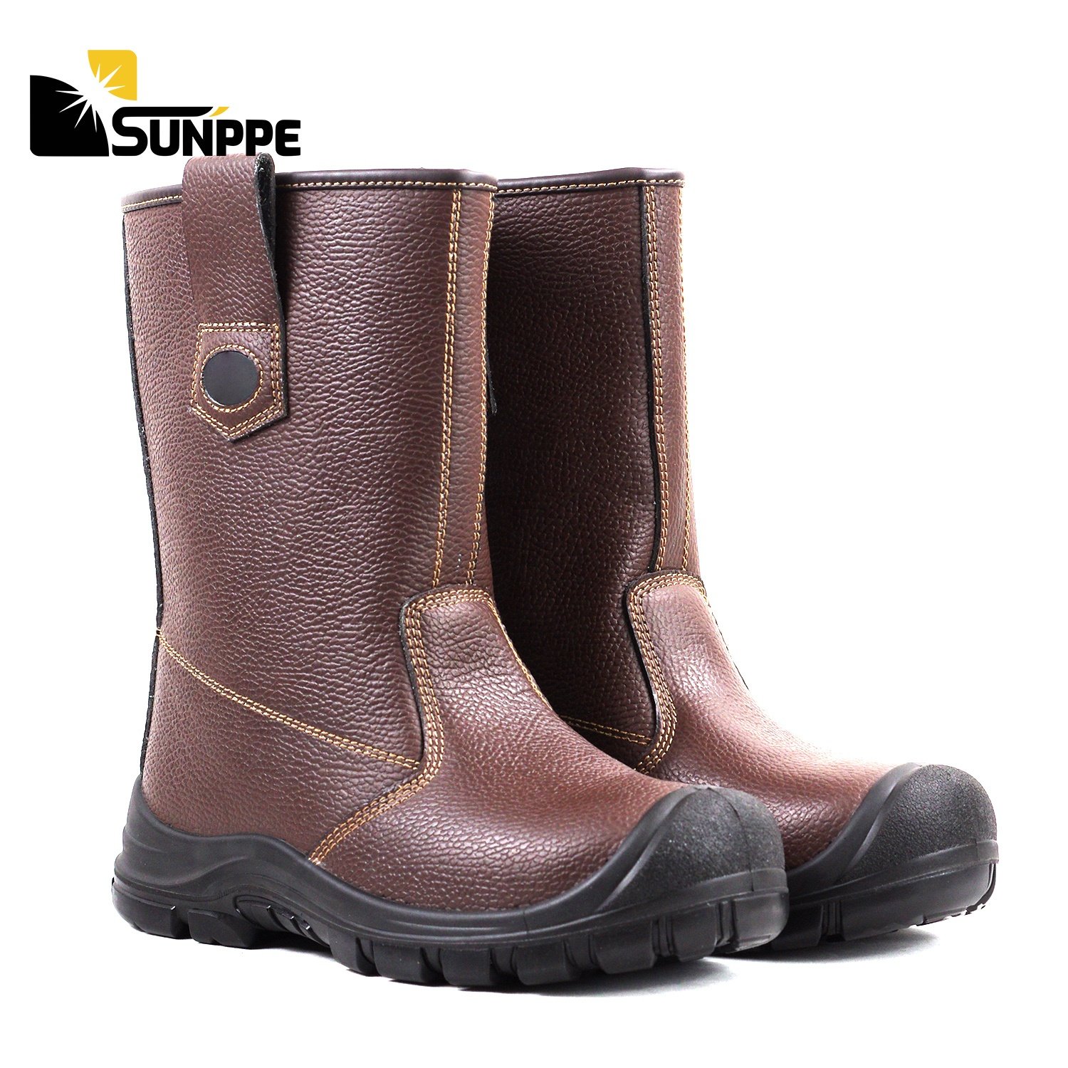Buffalo Genuine Leather Good quality Custom waterproof steel toe anti chemical caracteristic farm safety boots with steel toe