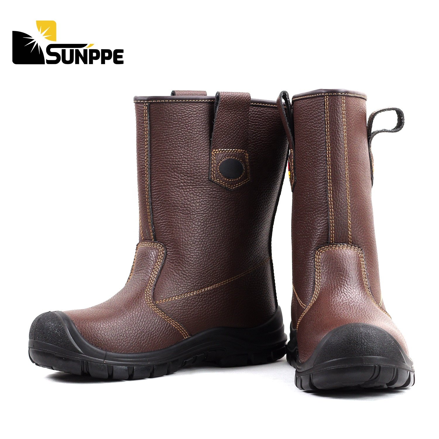 Buffalo Genuine Leather Good quality Custom waterproof steel toe anti chemical caracteristic farm safety boots with steel toe