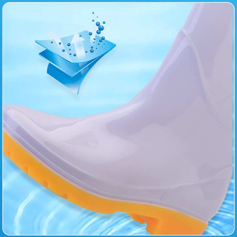 Processing Industry Unisex Professional Boot White Boot PVC white long rain boots for chemical and medical industry
