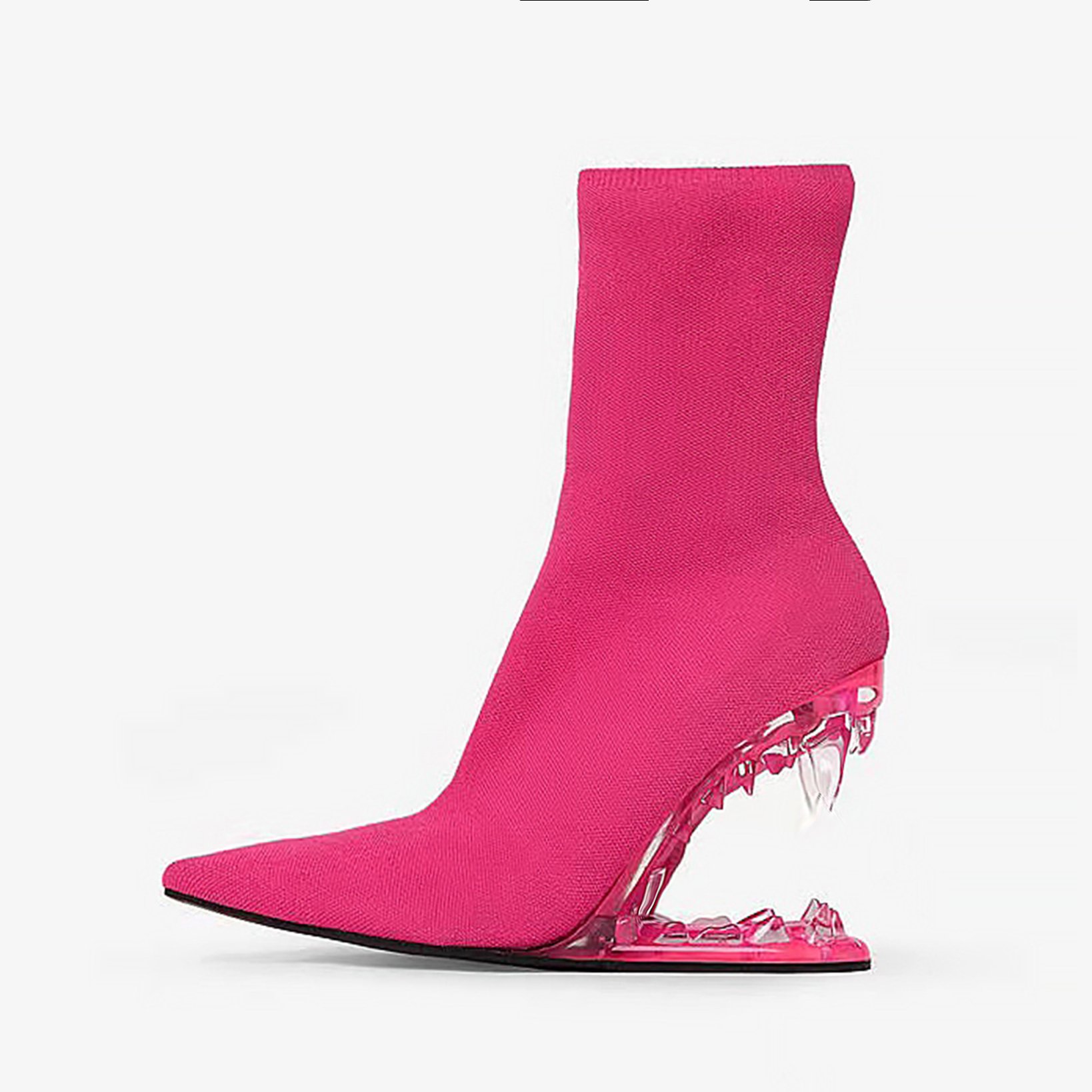 Unique tiger mouth shape heel Sexy Metal wedge heel Boots for ladies 2023 new brand design Women pointed Ankle sock boots