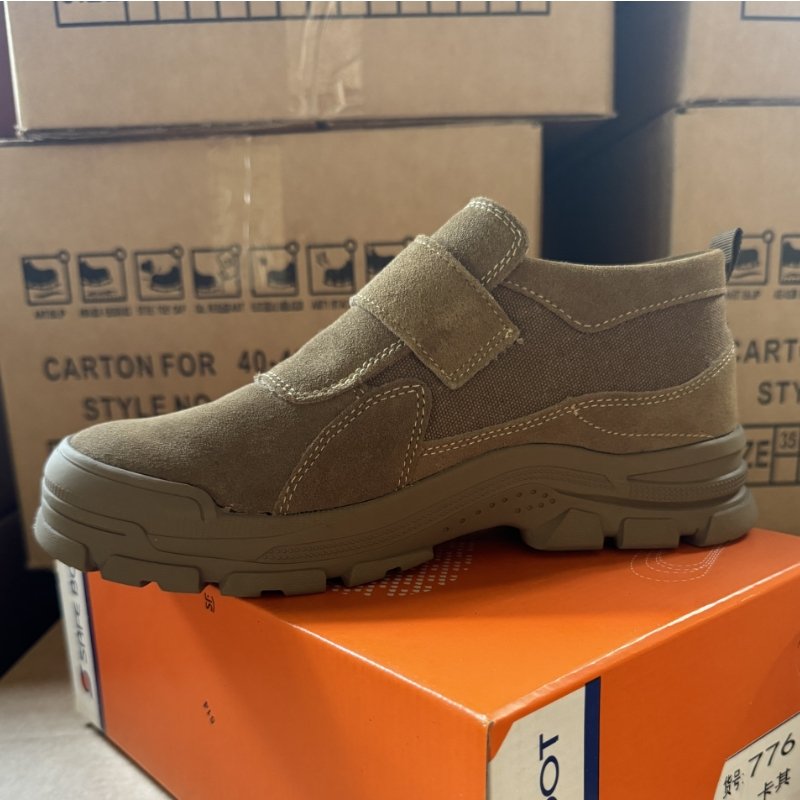 LIGHT BEARER 776 Genuine Leather Breathable Steel Toe Safety Shoes Welding Electric Work Boots Good Slip and Oil Resistance
