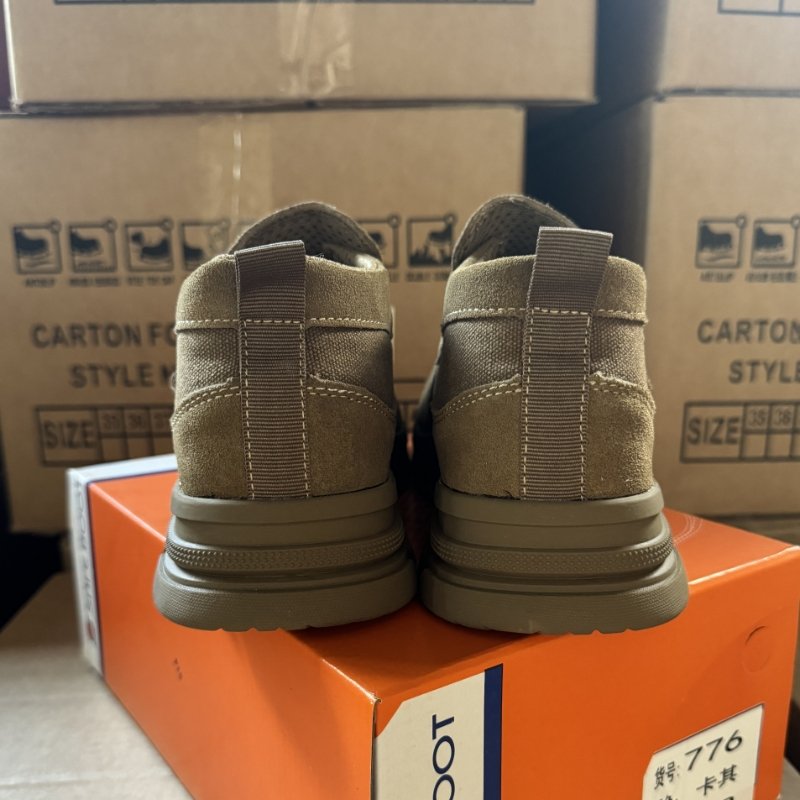 LIGHT BEARER 776 Genuine Leather Breathable Steel Toe Safety Shoes Welding Electric Work Boots Good Slip and Oil Resistance