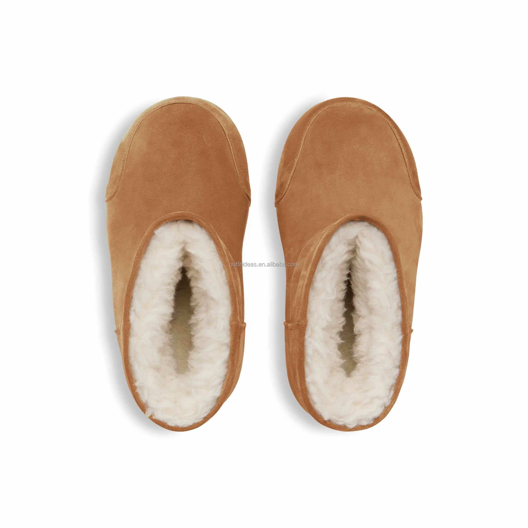 Exaggerated Extra Round Toe Luxury Men Skiwear Women Alaska Suede Soft Fur Bootie Skiwear White Fur Ski Boots Low Fur Snow Boots