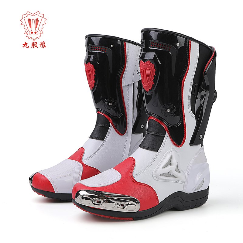 Men's/Women's High Top Windproof Anti-Slip Anti-Collision Riding Boots Winter Zip Off-Road Motorcycling Shoes Summer Riding