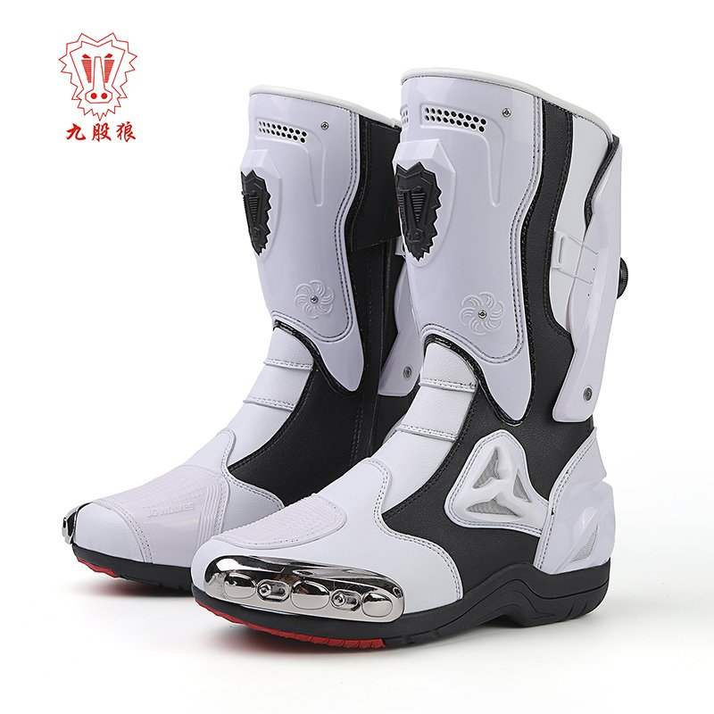 Men's/Women's High Top Windproof Anti-Slip Anti-Collision Riding Boots Winter Zip Off-Road Motorcycling Shoes Summer Riding