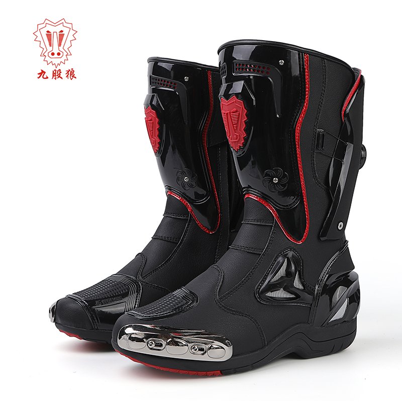 Men's/Women's High Top Windproof Anti-Slip Anti-Collision Riding Boots Winter Zip Off-Road Motorcycling Shoes Summer Riding