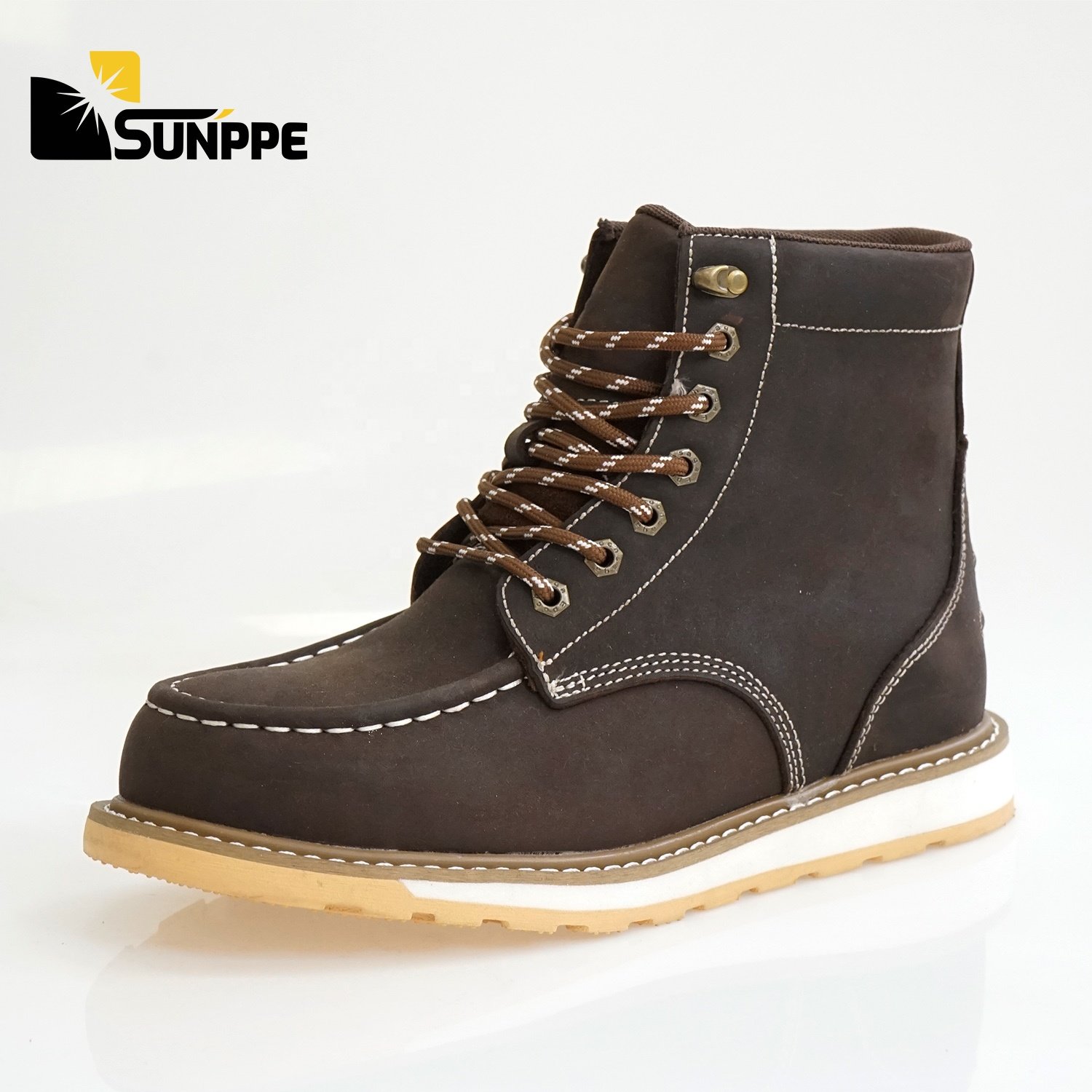 Custom crazy horse leather EN20345 S3 half knee cowboy good welt year shoes safety boots