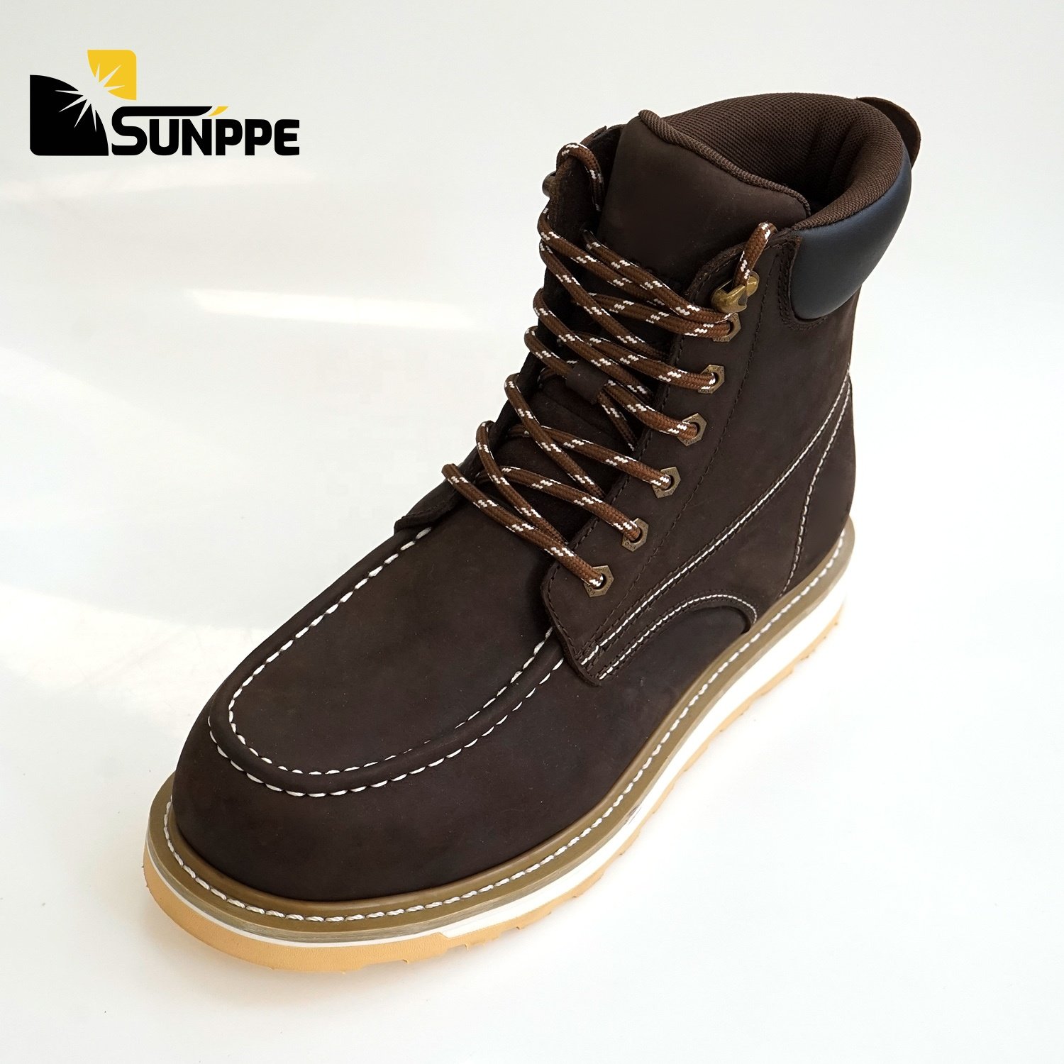 Custom crazy horse leather EN20345 S3 half knee cowboy good welt year shoes safety boots