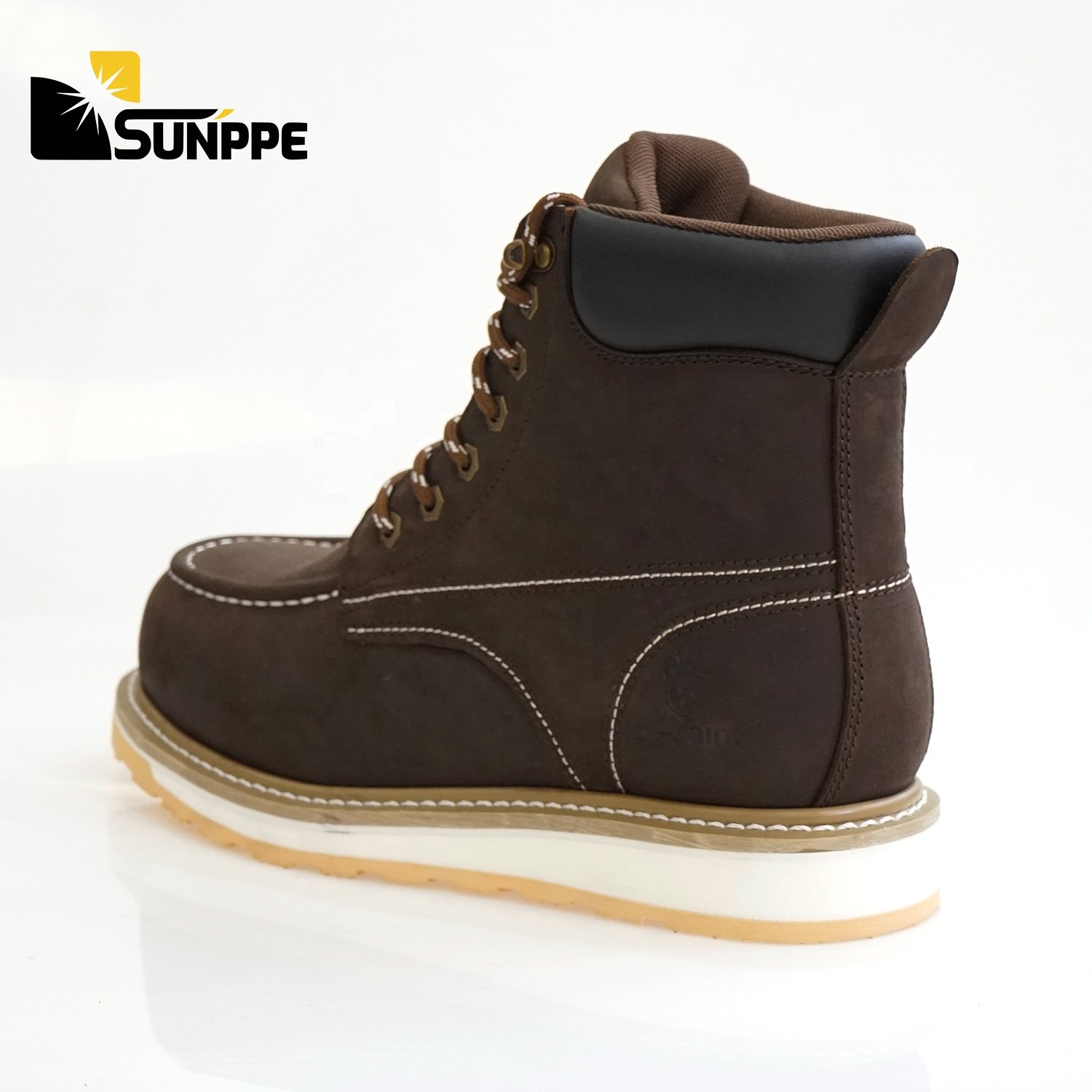 Custom crazy horse leather EN20345 S3 half knee cowboy good welt year shoes safety boots