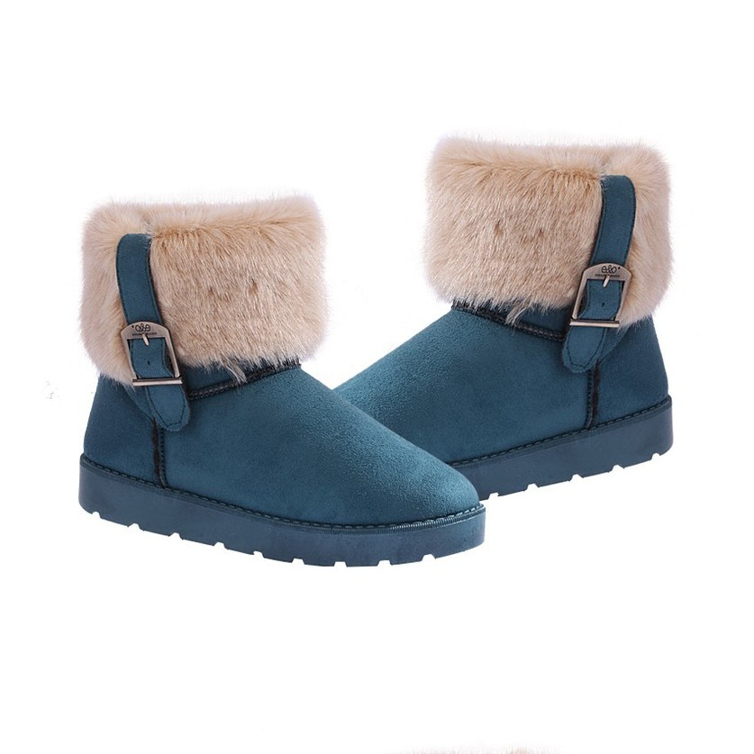 Wholesale wool boots women fur one shoes winter casual waterproof one shoes fashion flat shoes