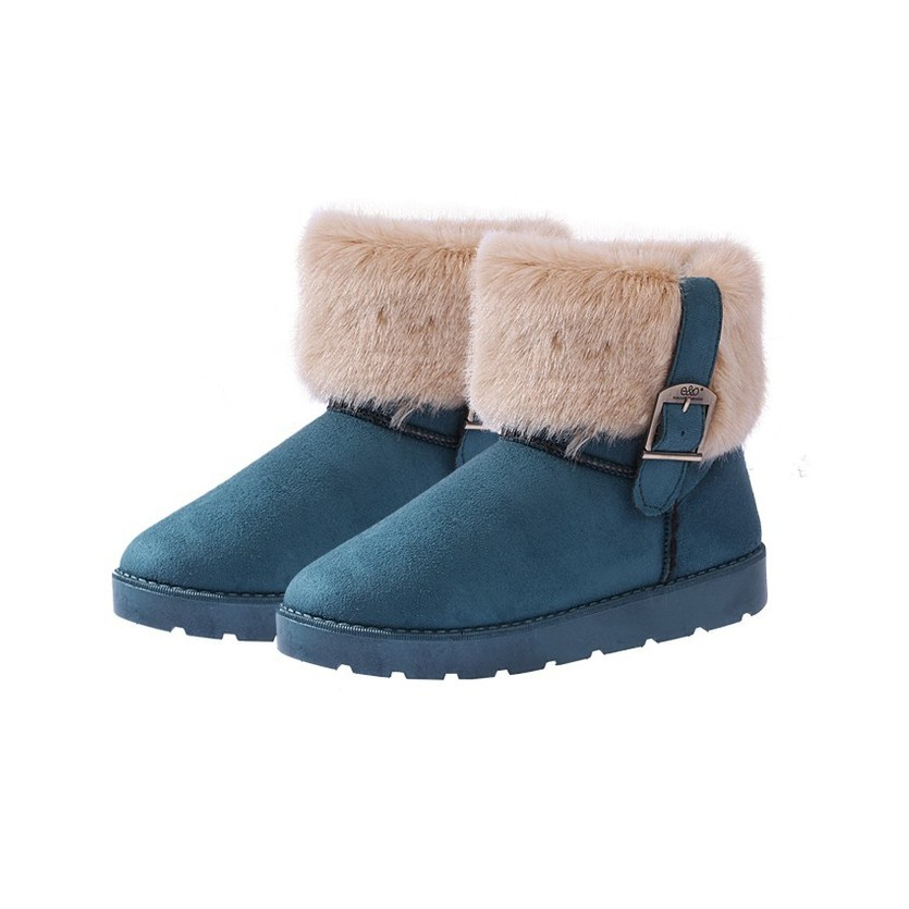 Wholesale wool boots women fur one shoes winter casual waterproof one shoes fashion flat shoes