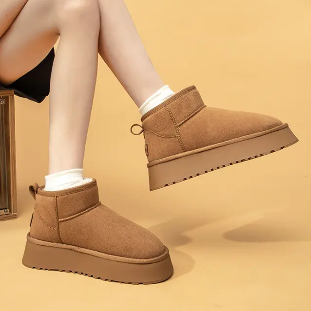 Original high-quality genuine leather boots Custom LOGO Thick bottomed sheepskin wool keep warm Winter woman snow boots