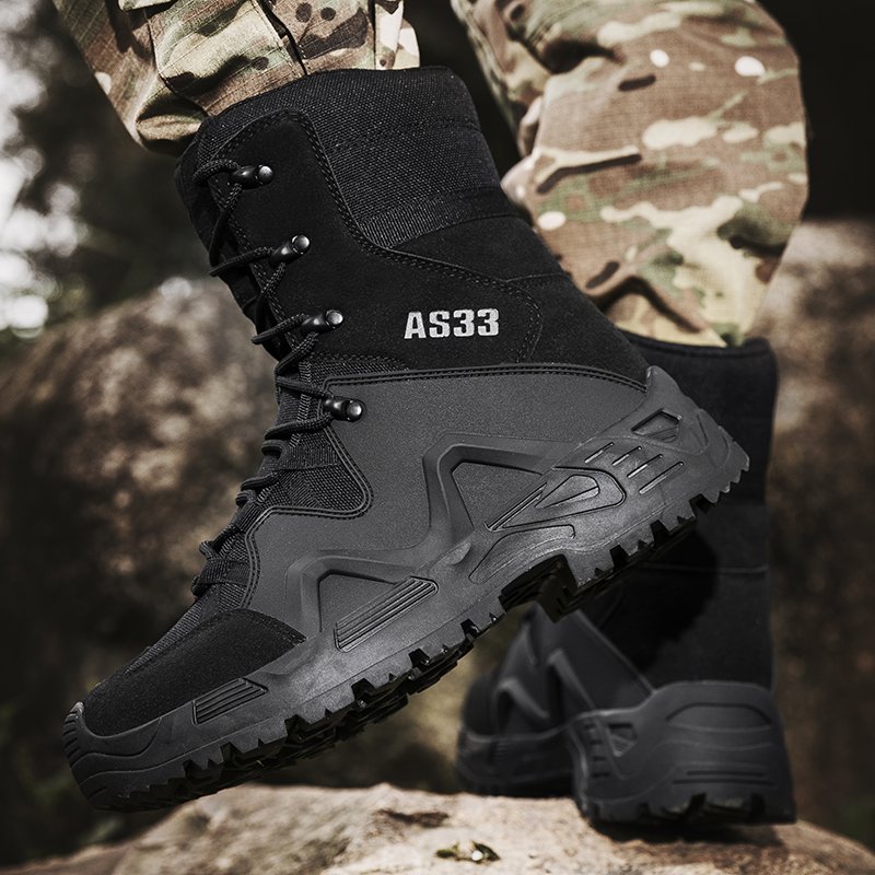 Available custom Camouflage Boots Custom Leather Black Combat Durable Non-Slip Suitable Walking Boots Hiking For Men