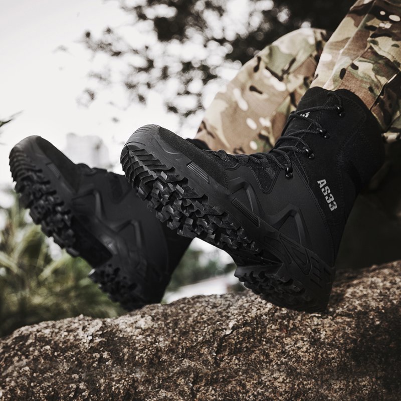Available custom Camouflage Boots Custom Leather Black Combat Durable Non-Slip Suitable Walking Boots Hiking For Men