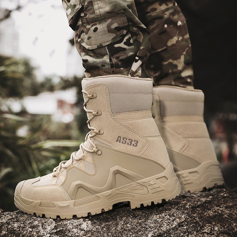 Available custom Camouflage Boots Custom Leather Black Combat Durable Non-Slip Suitable Walking Boots Hiking For Men